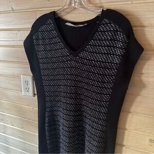 Athleta Black & Gray Textured Knit Sweater Dress Size Small